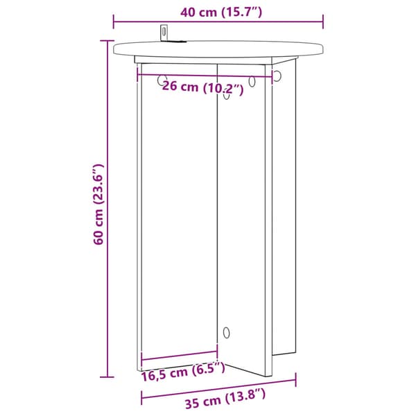 Växtställ 2 pcs Vit Ø40 x 60 cm Konstruerat trä