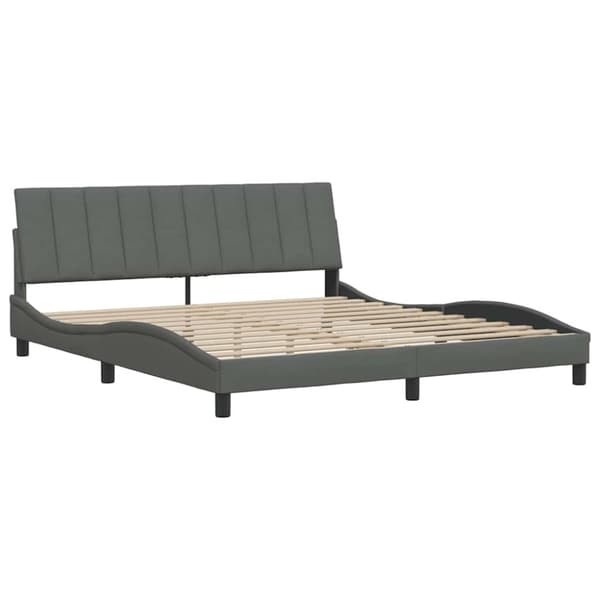 Bed Frame without Mattress "Hanko" Dark Grey 180x200 cm Fabric