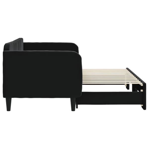 Dagbädd utdragbar svart 80x200 cm sammet