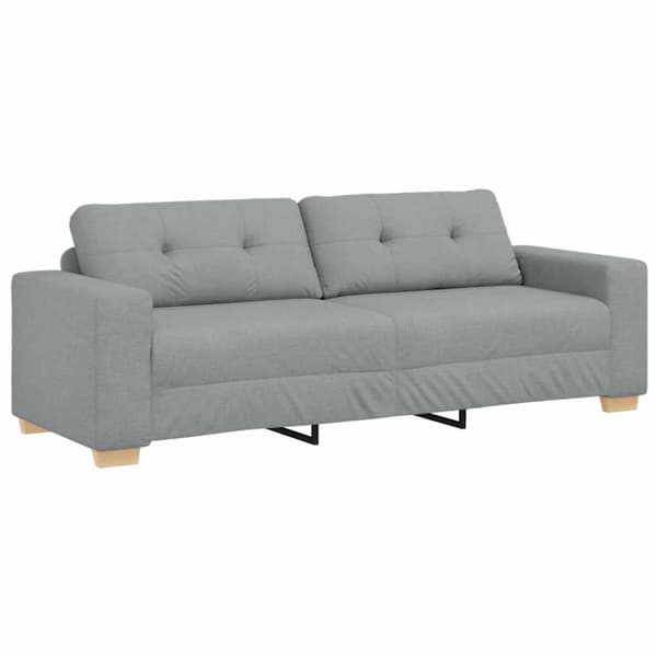 3-sitssoffa ljusgrå 220x78x80 cm tyg
