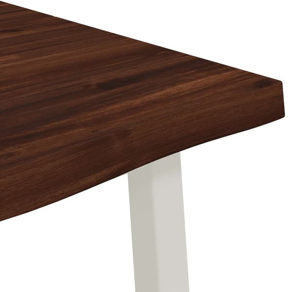 90 x 55 x 75 cm Massivt Akaciaträ Mörkbrun och Vit Rektangulär