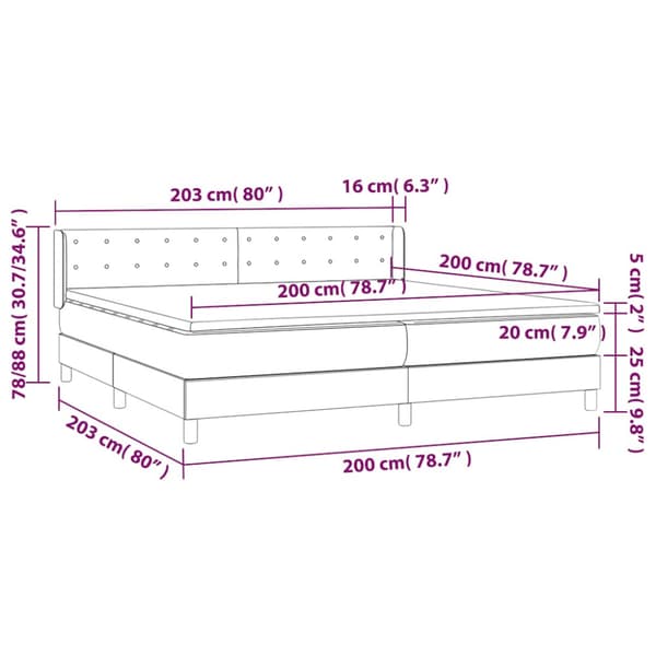 Ramsäng med madrass mörkblå 200x200 cm sammet