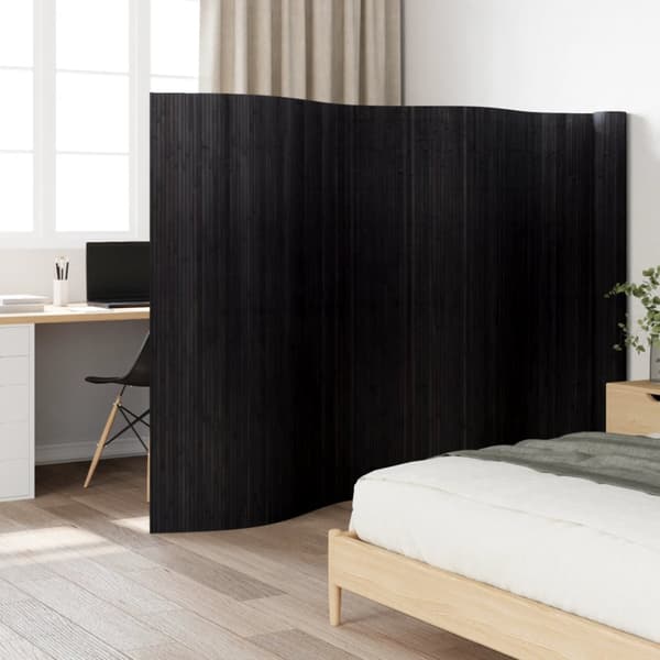 Rumsavdelare svart bredd 800 cm höjd 165 cm bambu