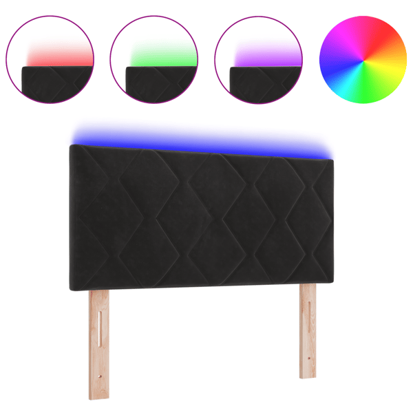 LED huvuddyna Svart 100 cm Sammet