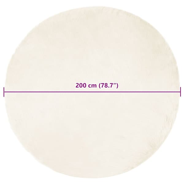 Fuskfäll matta TAFALLA Vit Ø 200 cm Polyester