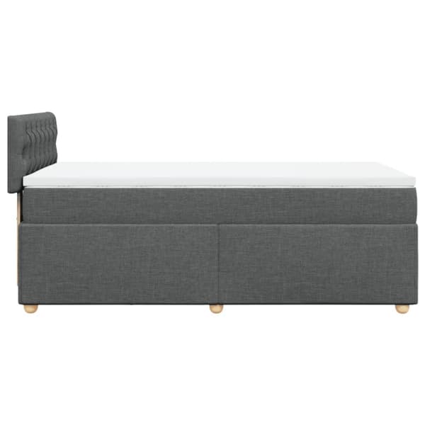 Ramsäng med madrass mörkgrå 90x190 cm tyg