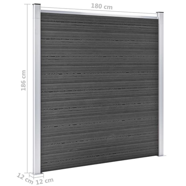 Staketpanel WPC 526x186 cm svart
