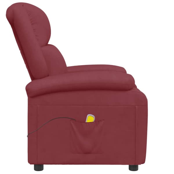 Massagefåtölj vinröd konstläder