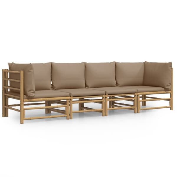 Loungegrupp 4 delar taupe dynor bambu