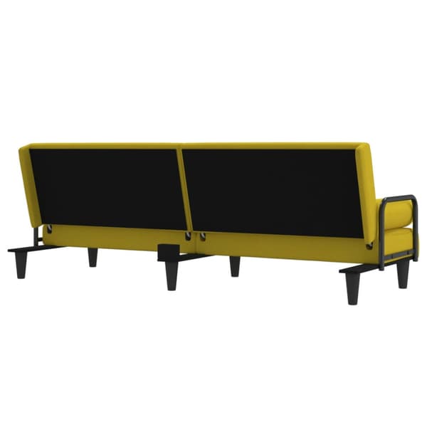 Bäddsoffa med armstöd ljusgul tyg