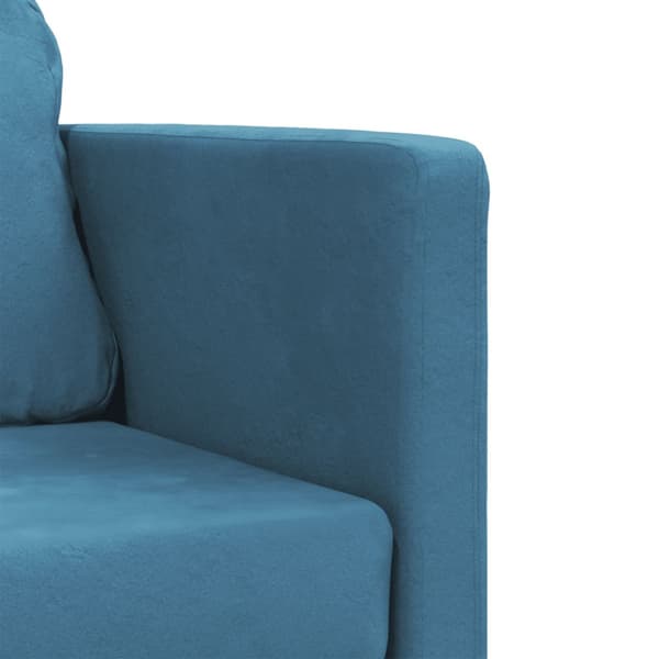 Golvbäddsoffa 2-i-1 blå 122x204x55 cm sammet