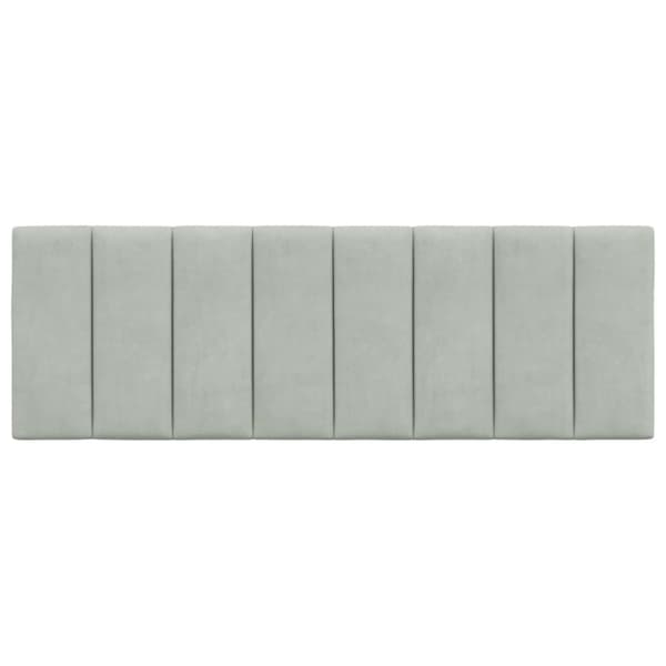 Headboard Cushion "Hanko" Light Grey 120 cm Velvet