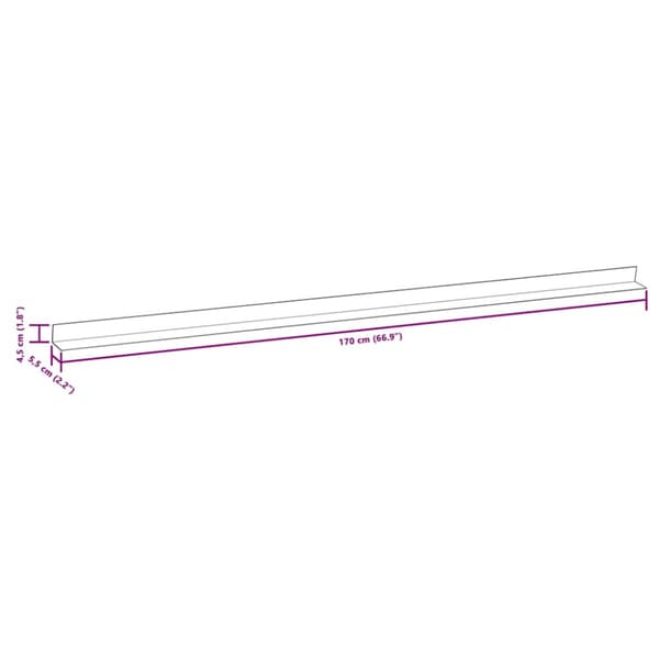 Ytterhörnlist 5 st WPC 170 cm grå