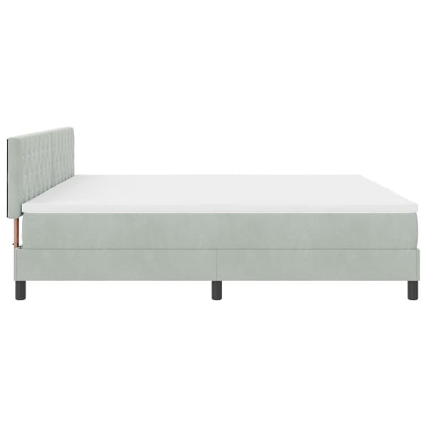 Bäddfjäder med madrass Ljusgrå 200 x 200 cm Sammet
