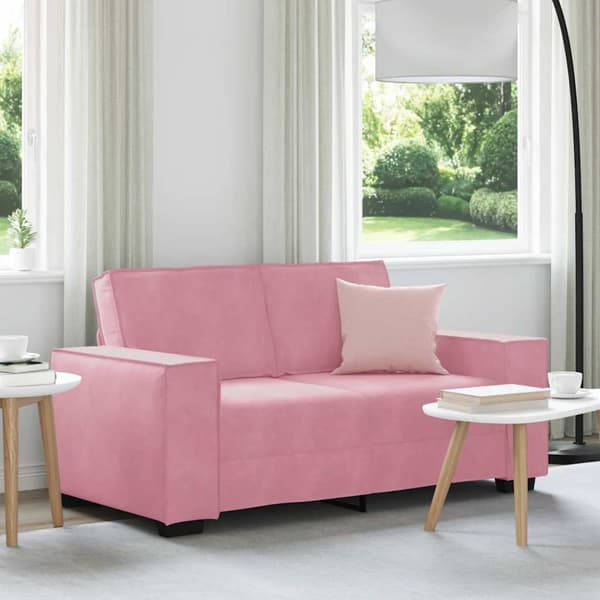Soffa 2-sits rosa 160x78x84 cm sammet