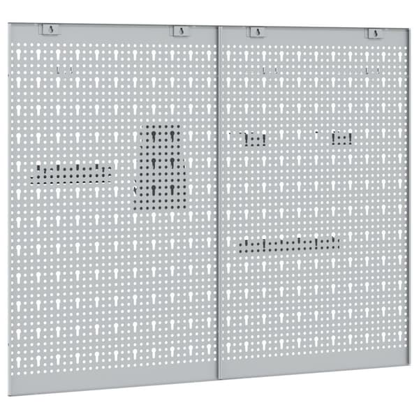 Verktygsväggpanel 2 pcs Grå 100 x 1 x 80 cm