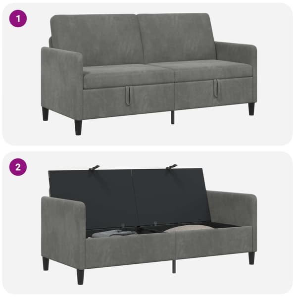 Soffa med förvaring Mörkgrå 172 x 78 x 87 cm Polyester