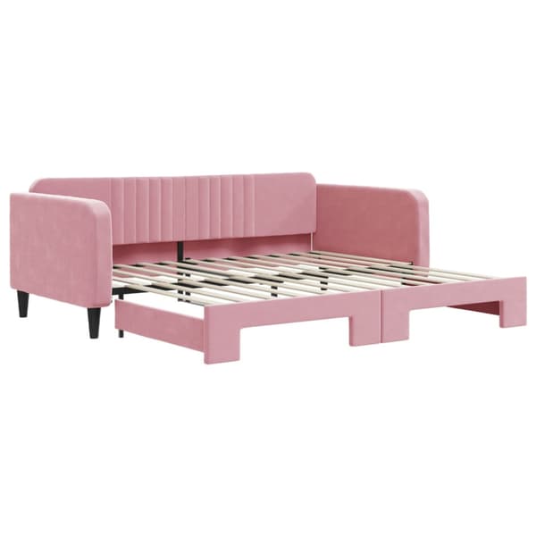 Dagbädd utdragbar rosa 100x200 cm sammet