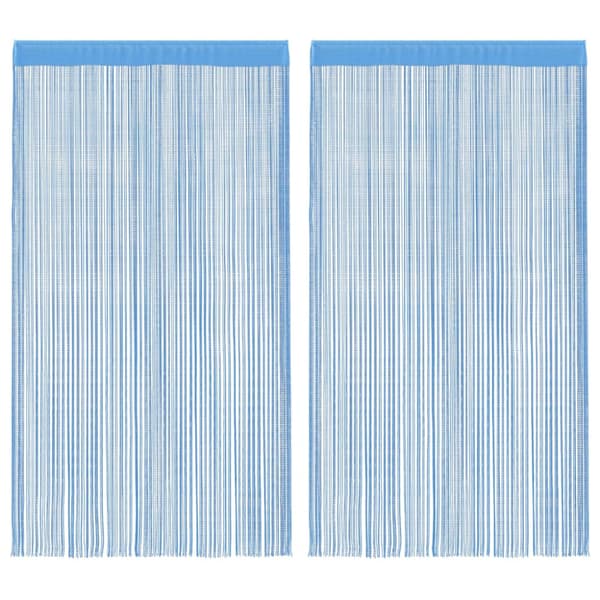 Stränggardiner 2 st ljusblå 100x250 cm