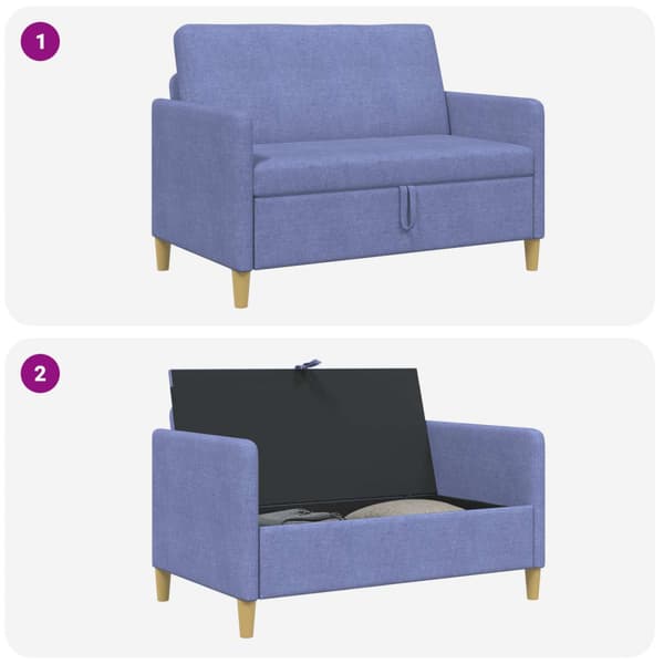 Soffa med förvaring Jeansblå 122 x 78 x 87 cm Polyester