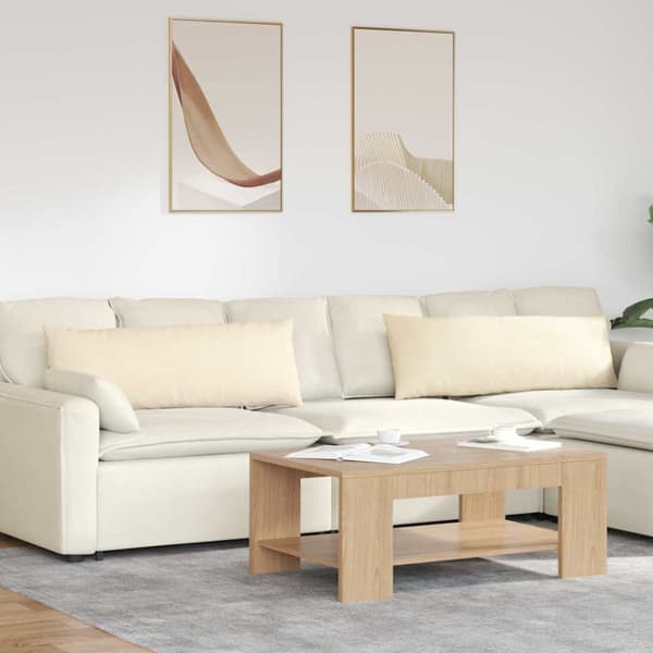 Sofakuddar 2 pcs Kräm 120 x 40 cm Kordread tyg