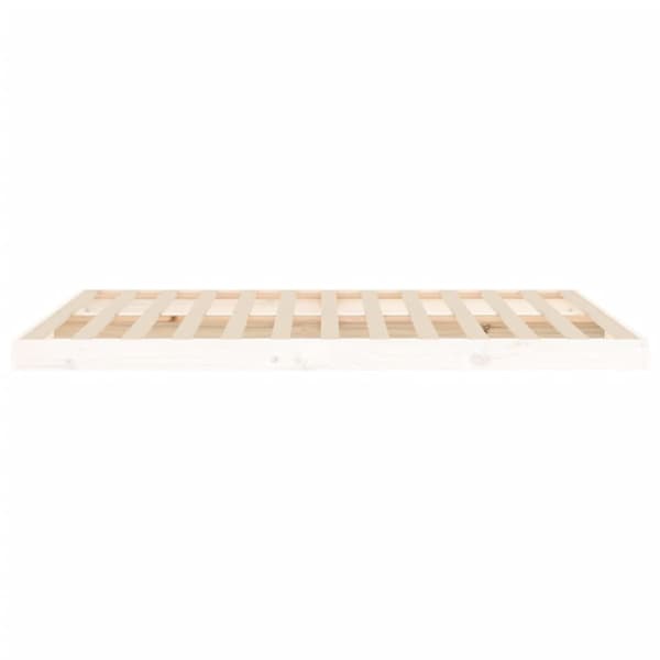Sängram vit 135x190 cm dubbel massiv furu