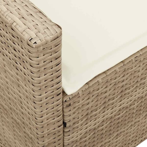 Trädgårdssoffa med dynor beige konstrotting
