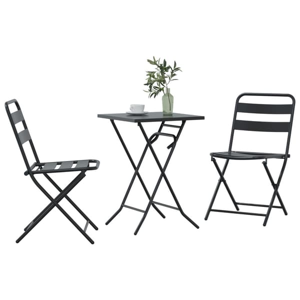 Trädgårds Bistro Set 3 pcs Antracit Stål