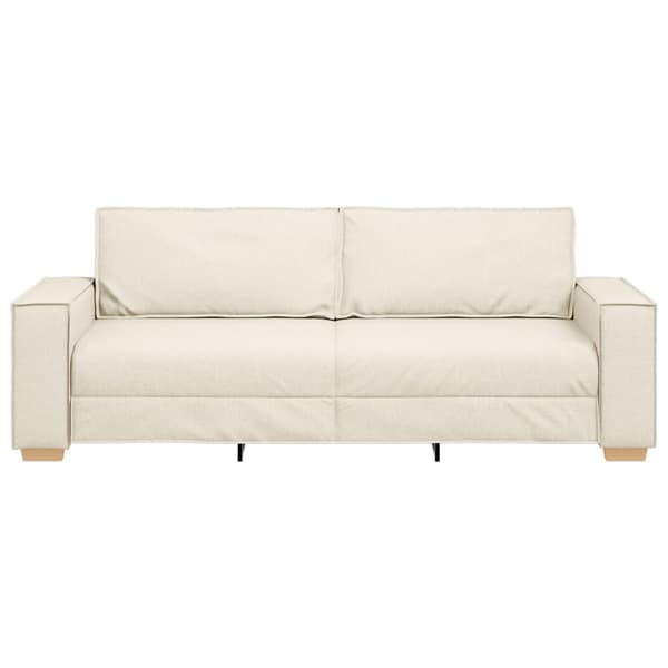 3-Sits soffa Beige 220 cm Linnenblandad tyg