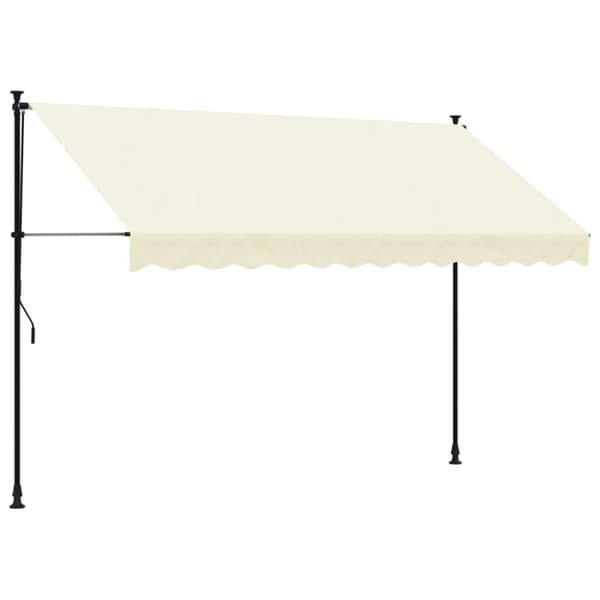 Markis infällbar gräddvit 300x150 cm tyg och stål