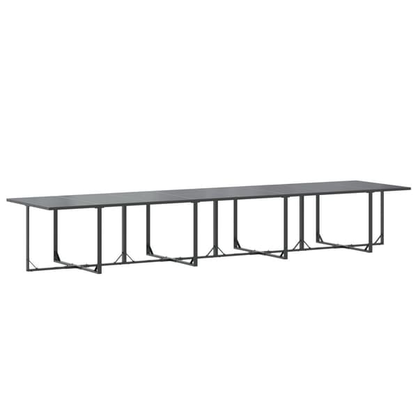 Trädgårdsmöbelset 13 pcs Svart Stål