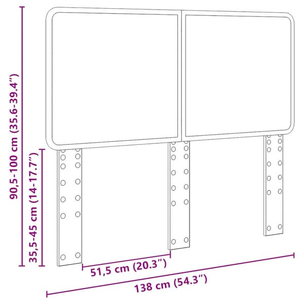 Huvudgavel Vit 100 cm Konstruerat trä