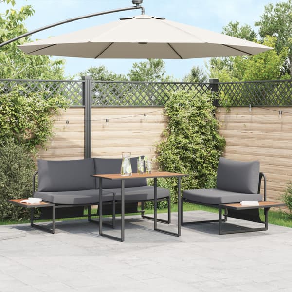 Trädgårdsmöbelset 3 pcs Antracit Stål