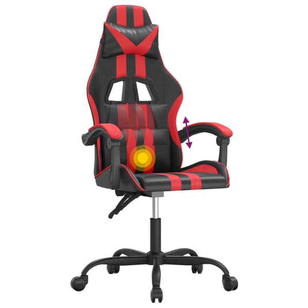 Gamingstol svart och röd konstläder