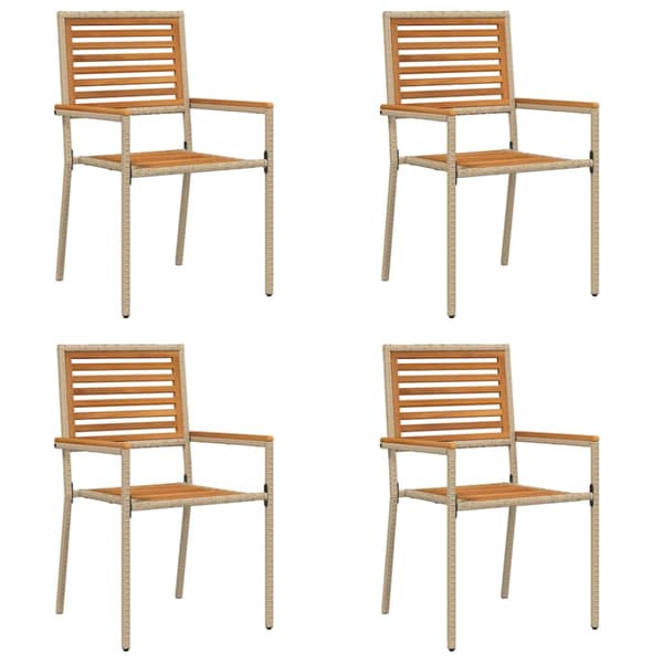 Trädgårds stapelbara stolar 4 pcs Brun och beige