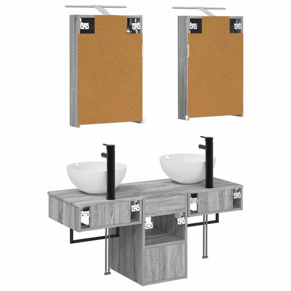 Badrumsskåpsset 5 pcs Grå Sonoma 40 x 10,5 x 60,5 cm