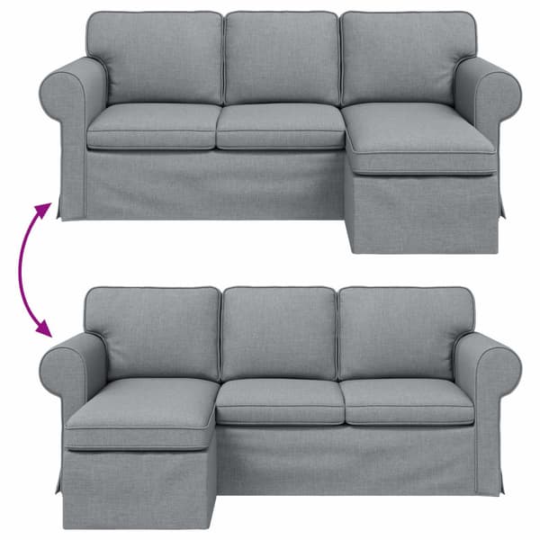 Soffa Ljusgrå 195 x 138 x 80 cm tyg