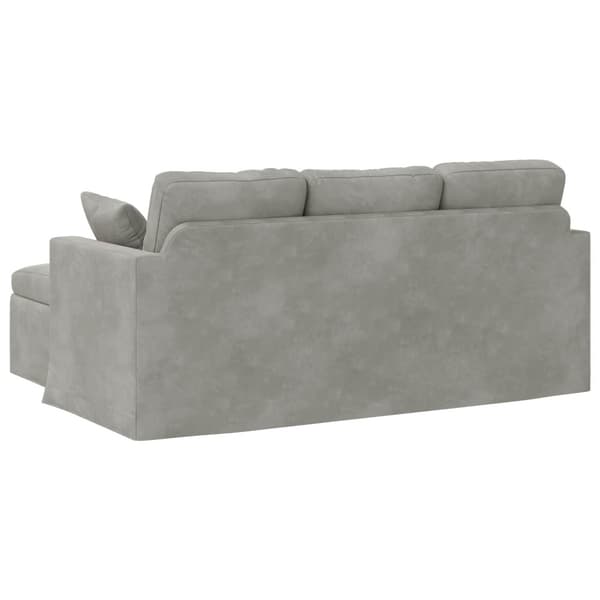 Soffa Ljusgrå 178 x 134 x 80 cm Sammet
