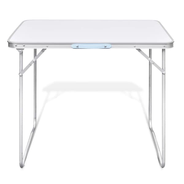 Campingbord med metallram, hopfällbar 80 x 60 cm