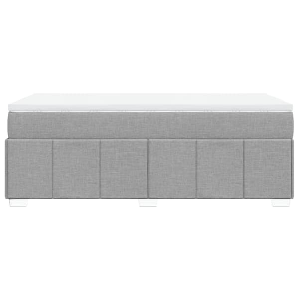 Ramsäng med madrass ljusgrå 100x200 cm tyg