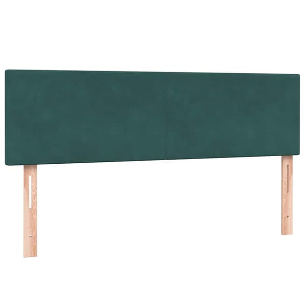 Ramsäng med madrass mörkgrön 160x220 cm sammet