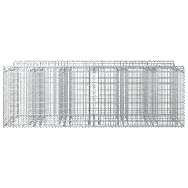 Gabion upphöjd säng 3 pcs Silver