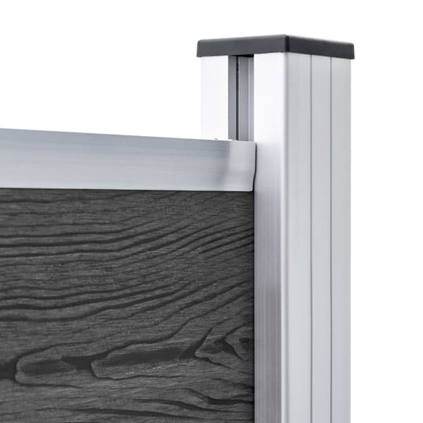 Staketpanel WPC 180x146 cm svart