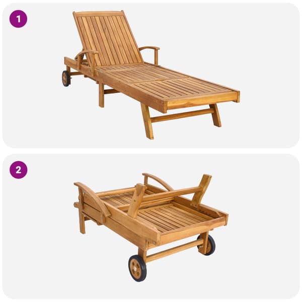 Solstol med dyna 100% Polyester Solid-Teak