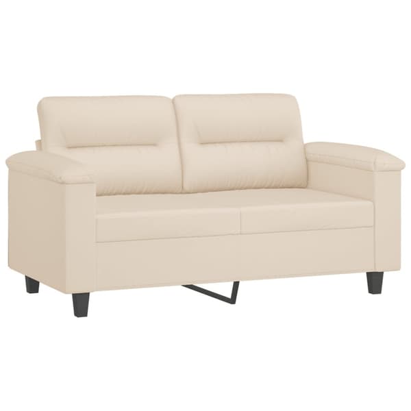 Soffgrupp med kuddar 4 delar beige mikrofibertyg