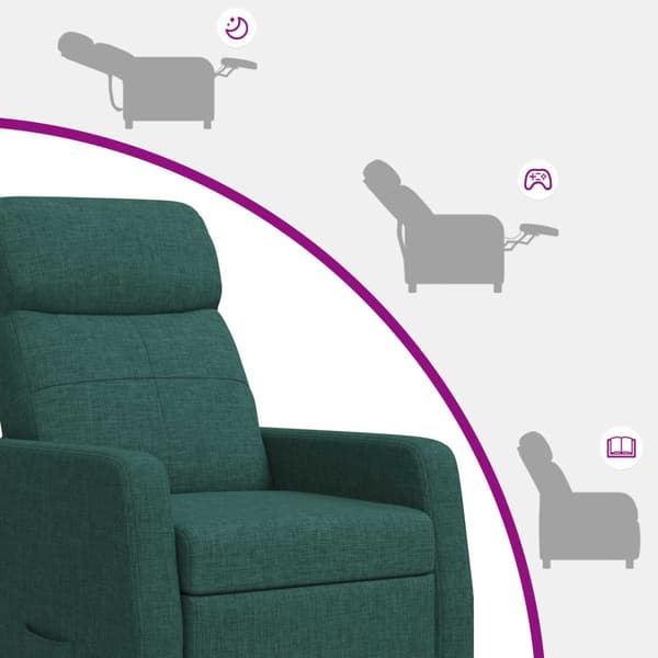 Massagefåtölj Mörkgrön Tyg