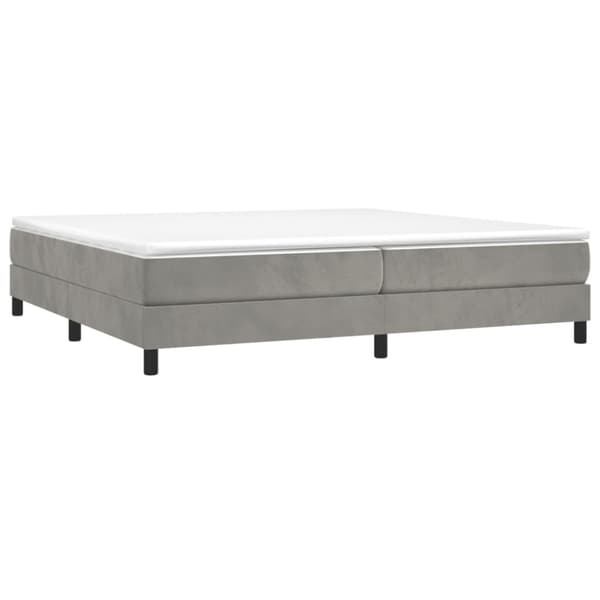 Boxspring-sängram ljusgrå 200x200 cm sammet