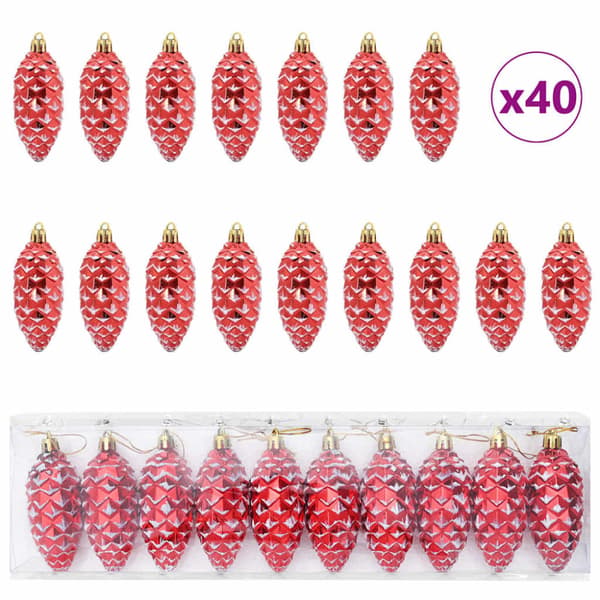 Julgran Kottboll 40 pcs Röd Plast