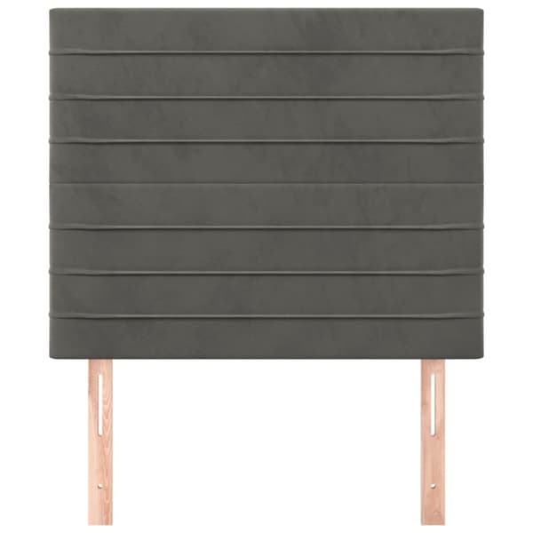 Sänggavel mörkgrå 90x5x118/128 cm sammet