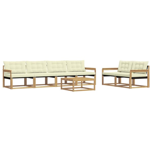 Utomhussoffset 7 pcs Vit och grädde 79 x 79 x 37 cm